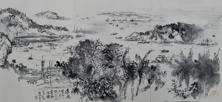 喜航，（纸本）74X34cm，杨东升.jpg