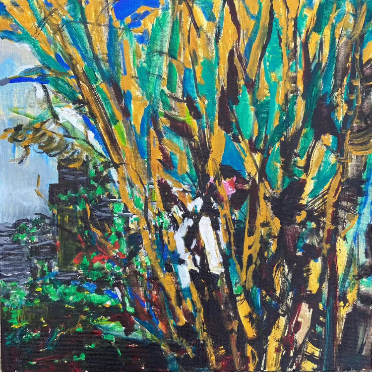 《走过》布面油画，40 X 4 0 cm。2023，安琦.jpg