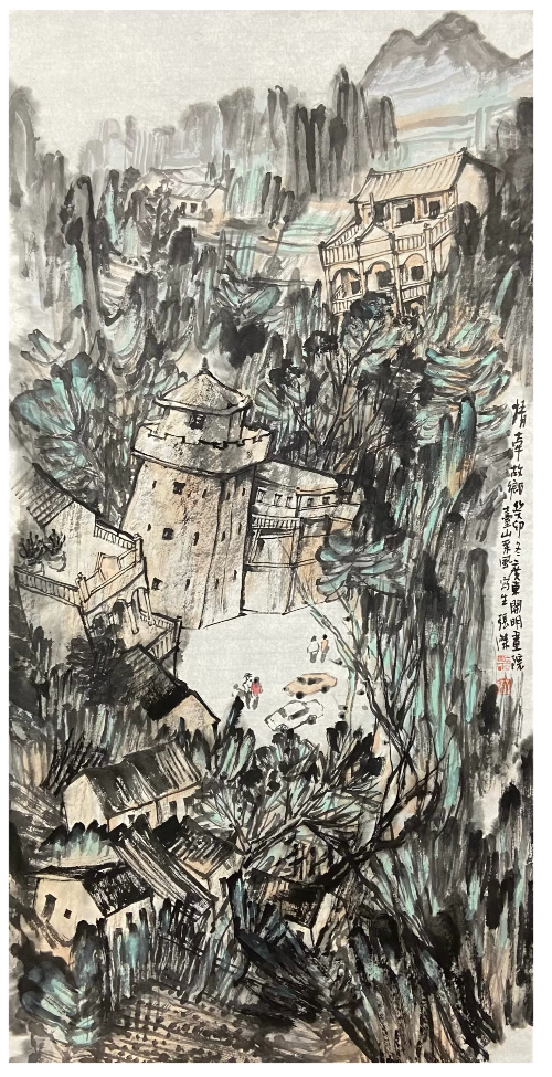 《情牵故乡》6 8 x 1 3 6 c m，张杰.jpg