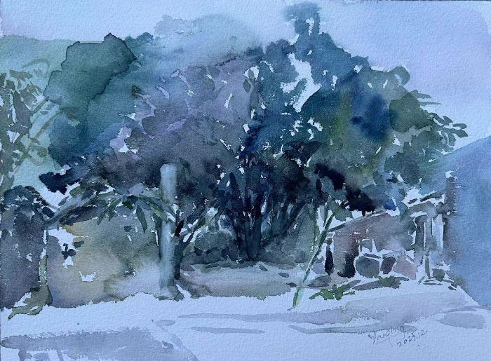 四九镇一隅-纸本水彩31x23cm晏清.jpg