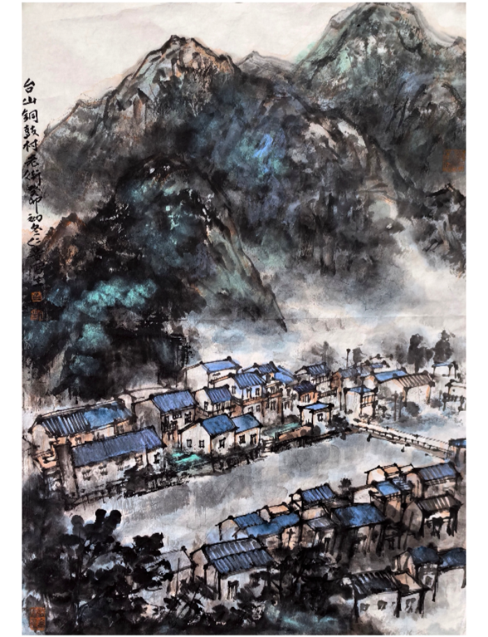 《台山铜鼓村老街》，尺寸68㎝✕46㎝，金仁贵.jpg